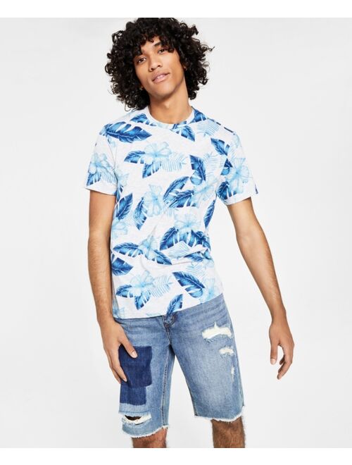 SUN + STONE Men's Blue Floral T-shirt, Created for Macy's