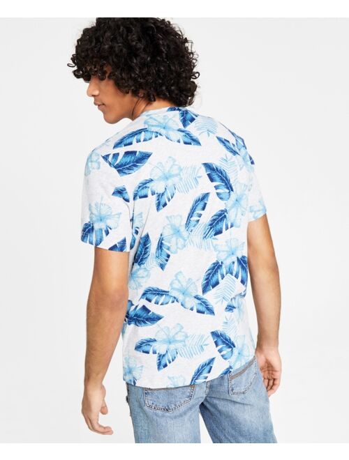 SUN + STONE Men's Blue Floral T-shirt, Created for Macy's