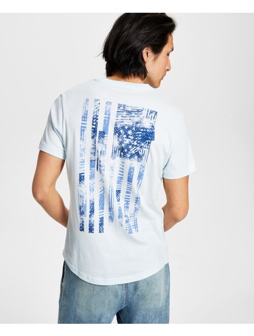 SUN + STONE Men's Overdyed Flag Print T-Shirt, Created for Macy's