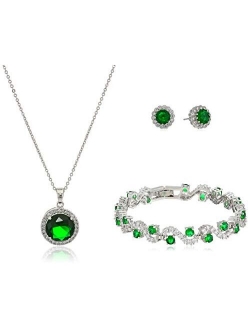 Crystalline Azuria Jewelry Sets For Women Wedding Jewelry Sets Bridal Jewelry Set With Necklace And Earring For Bride Cubic Zirconia Bridesmaid Jewelry