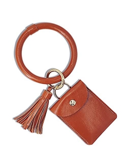 N\A Keychain Bracelet Wristlet Bangle Key Ring Wallet Purse Pocket Card Holder Tassel Keychains for Woman Girls