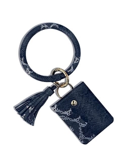 N\A Keychain Bracelet Wristlet Bangle Key Ring Wallet Purse Pocket Card Holder Tassel Keychains for Woman Girls