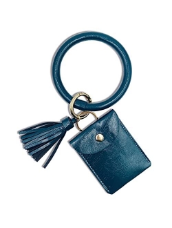 N\A Keychain Bracelet Wristlet Bangle Key Ring Wallet Purse Pocket Card Holder Tassel Keychains for Woman Girls