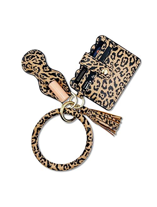 N\\A Keychain Bracelet Wristlet Bangle Key Ring Wallet Purse Pocket Card Holder Tassel Keychains for Woman Girls