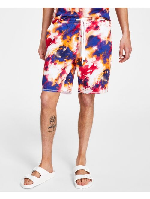 SUN + STONE Men's Tie-Dye Paint Shorts, Created for Macy's