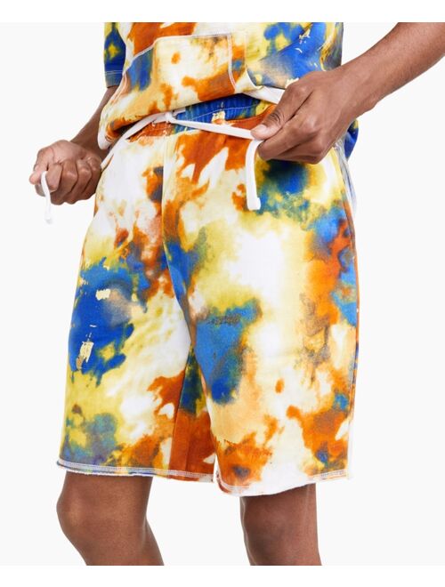 SUN + STONE Men's Tie-Dye Paint Shorts, Created for Macy's