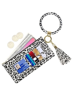 Doormoon Keychain Wallet Wristlet, Tassel Key Chain Bracelet Ring Circle Bangle