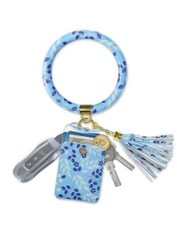 Doormoon Keychain Wallet Wristlet, Tassel Key Chain Bracelet Ring Circle Bangle