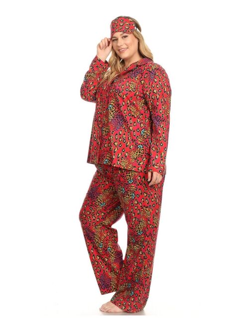 White Mark Plus Size 3-Piece Pajama Set