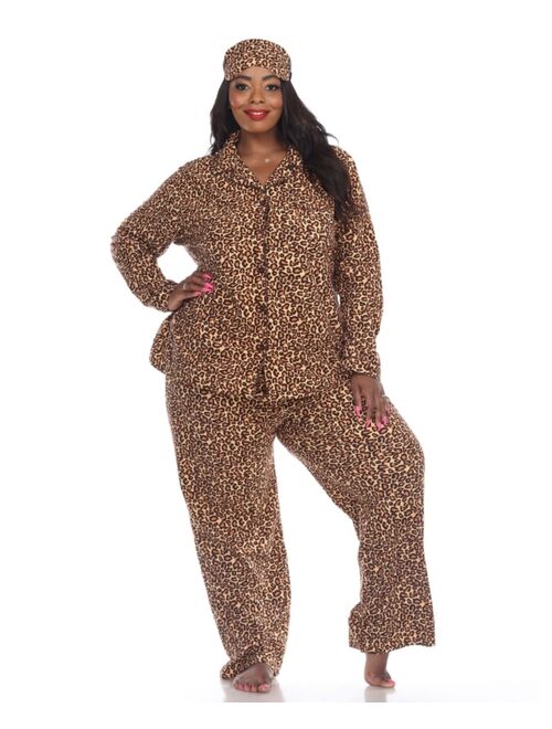 White Mark Plus Size 3-Piece Pajama Set