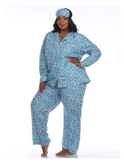 White Mark Plus Size 3-Piece Pajama Set