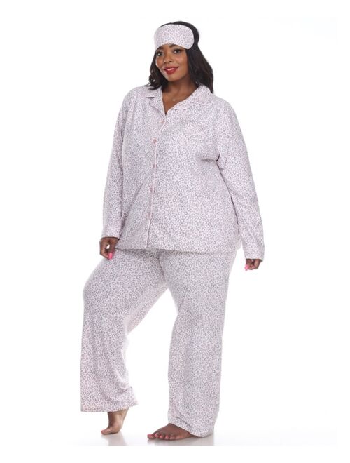 White Mark Plus Size 3-Piece Pajama Set