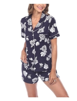 Women's Short Sleeve Floral Pajama Set, 2-Piece