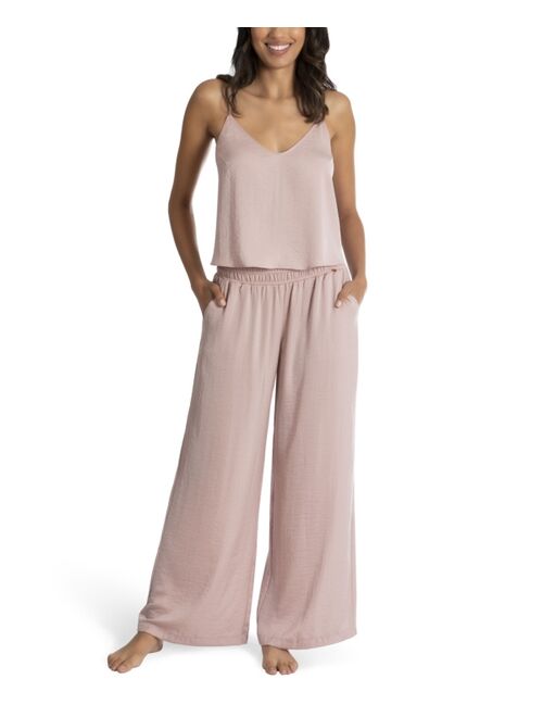 Midnight Bakery Women's Juliette Solid Hammered Satin Cami Pajama Set, 2 Piece