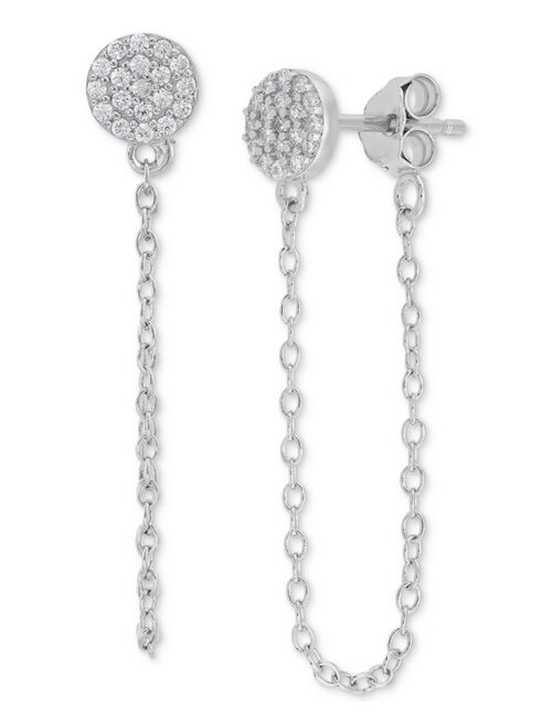 GIANI BERNINI Cubic Zirconia Cluster Chain Drop Earrings in 14k Gold-Plated Sterling Silver, Created for Macy's (Also in Sterling Silver)