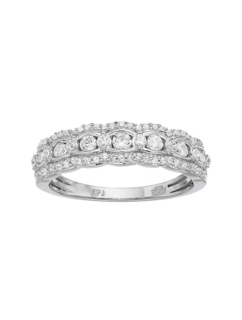 Simply Vera Vera Wang 14k White Gold 1/2 Carat T.W. Diamond Scalloped Wedding Ring