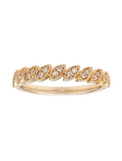 The Regal Collection 14k Gold 1/6 Carat T.W. IGL Certified Diamond Marquise Wedding Ring