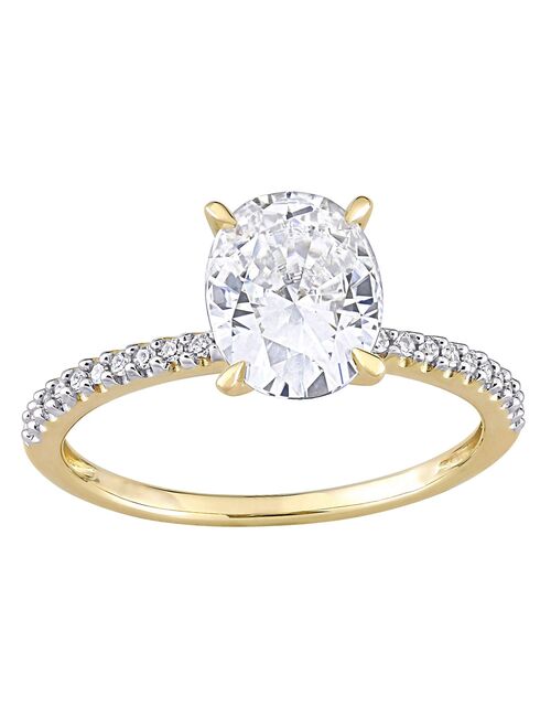 Stella Grace 14k Gold 2 Carat T.W. Lab-Created Moissanite & 1/10 Carat T.W. Diamond Engagement Ring