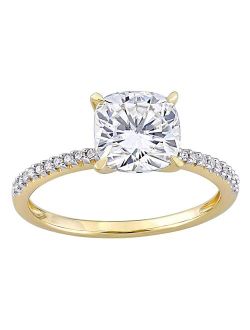 Stella Grace 14k Gold 2 Carat T.W. Lab-Created Moissanite & 1/10 Carat T.W. Diamond Engagement Ring