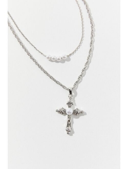 Pearl Cross Layer Necklace