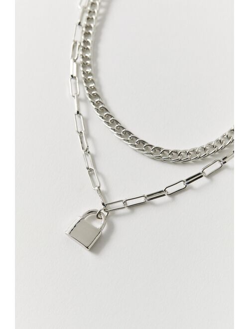 Urban Outfitters Ally Lock Layer Necklace