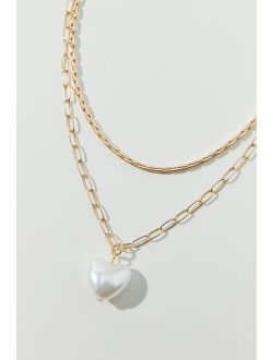 Pearl Heart Layer Necklace