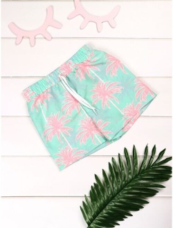 Boys Coconut Print Swim Shorts