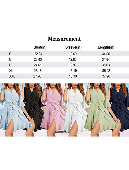 Mncegeer Womens Robe Bridesmaid Robes Ruffle Soft Robes Ladies Lightweight Soft Loungewear Bathrobe Sleepwear