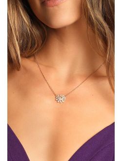 Daisy Love Gold Rhinestone Necklace