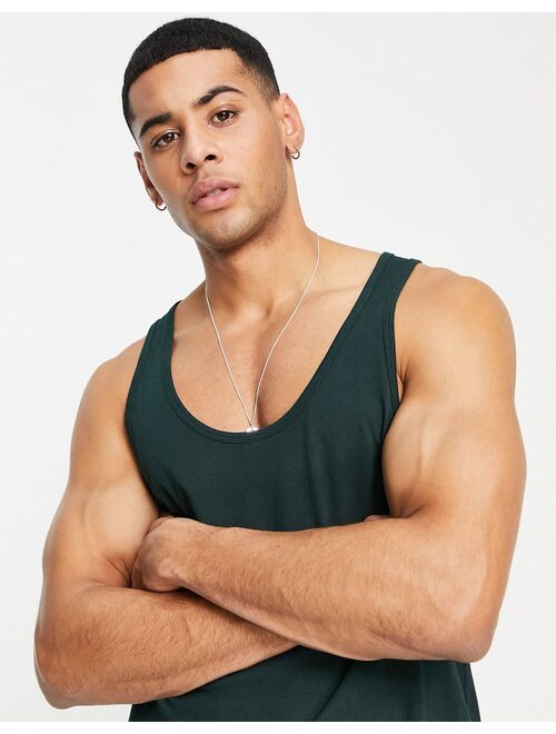 ASOS DESIGN tank top in dark green