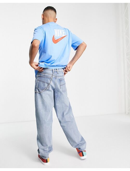 Nike Trend retro logo oversized pocket T-shirt in blue