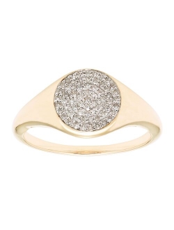 It's Personal 14k Gold 1/5 ct. T.W. Diamond Pave Signet Ring