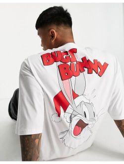 oversized T-shirt with Bugs Bunny print in white