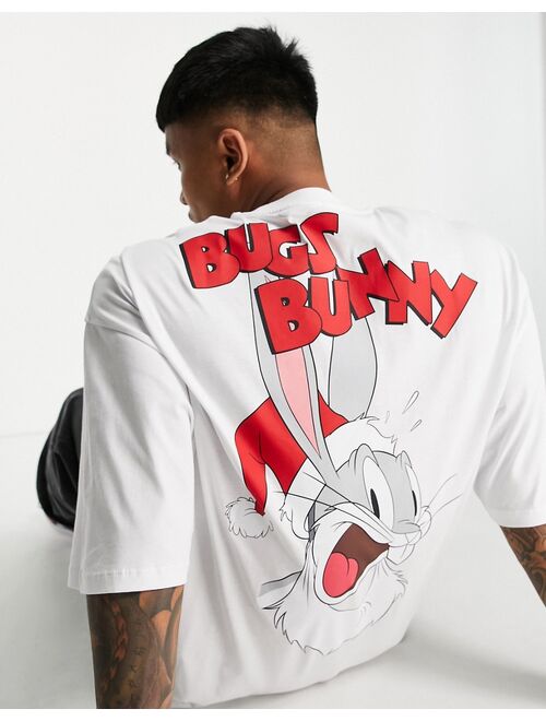 ASOS DESIGN oversized T-shirt with Bugs Bunny print in white