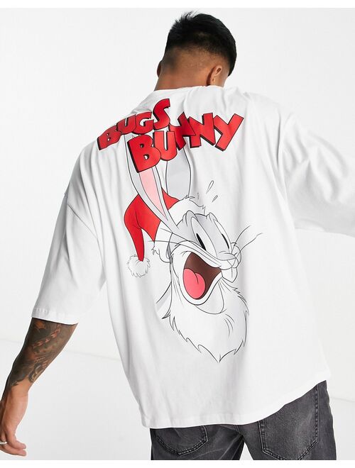 ASOS DESIGN oversized T-shirt with Bugs Bunny print in white