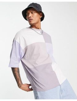 oversized T-shirt in purple color block