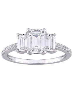 Stella Grace 10k White Gold 1 3/4 Carat T.W. Lab-Created Moissanite 3-Stone Engagement Ring