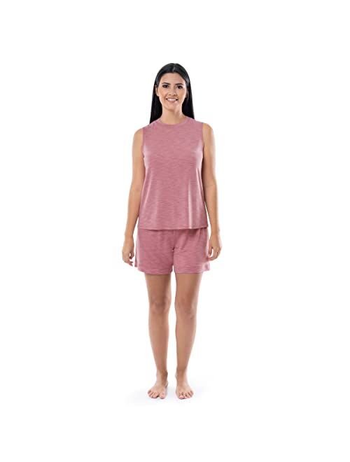 Fruit of the Loom Women's Breathable Tank Top and Short 2 Piece Sleep Set