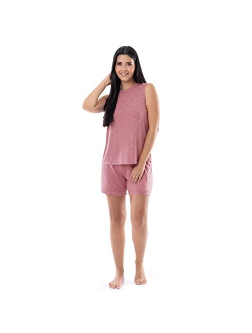 Fruit of the Loom Women's Breathable Tank Top and Short 2 Piece Sleep Set