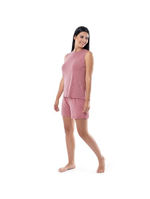 Fruit of the Loom Women's Breathable Tank Top and Short 2 Piece Sleep Set