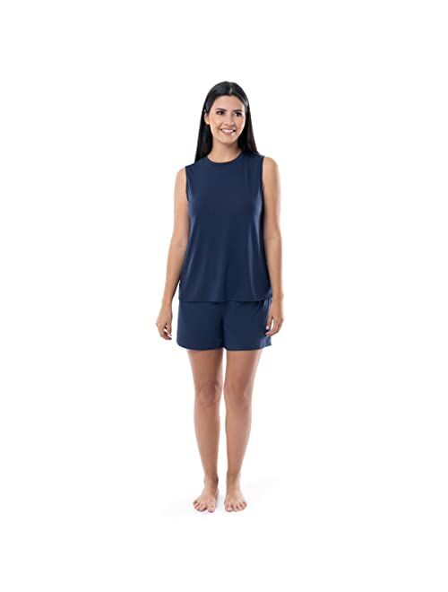 Fruit of the Loom Women's Breathable Tank Top and Short 2 Piece Sleep Set