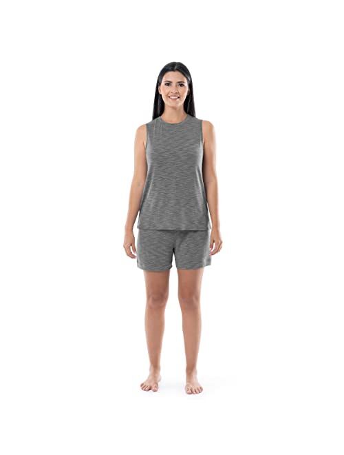 Fruit of the Loom Women's Breathable Tank Top and Short 2 Piece Sleep Set