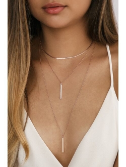 Sleek Peek Gold Layered Choker Necklace