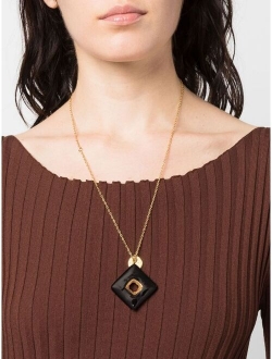 Trapeze enamel-coat necklace