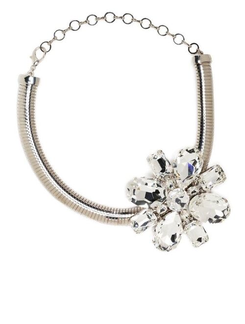 Alessandra Rich crystal-embellished flower necklace