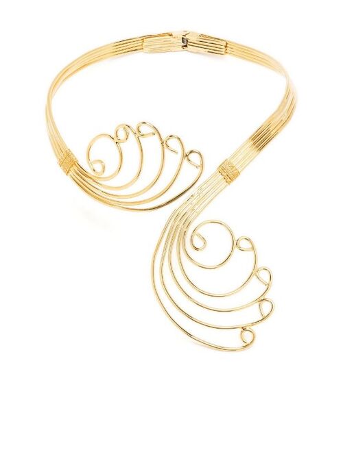 Alberta Ferretti swirl wrap choker necklace