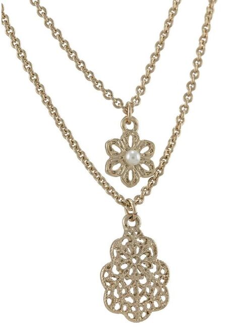 Marchesa Notte double-chain pendant necklace