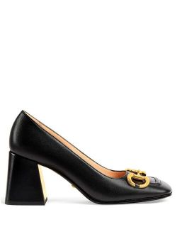 Horsebit mid-heel pumps