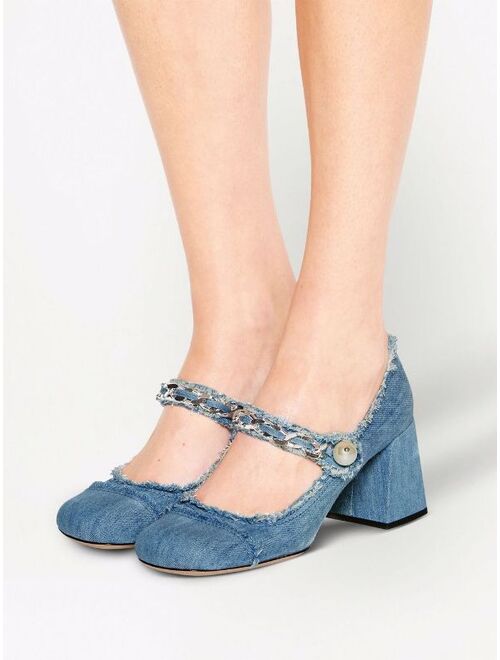 Miu Miu denim Mary Jane pumps