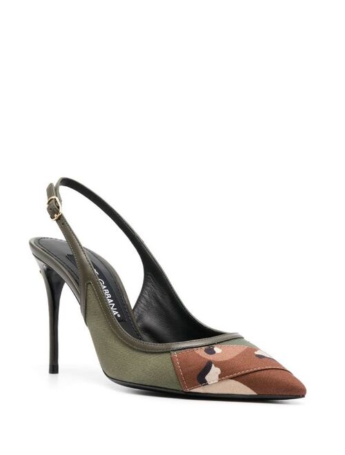 Dolce & Gabbana camouflage-panel slingback pumps